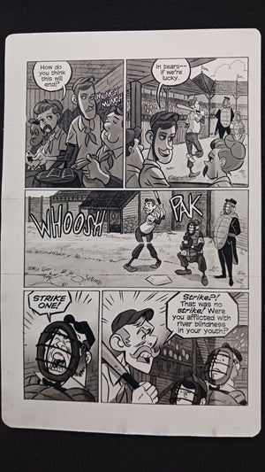 Bush Leaguers #1 - Page 5  - PRESSWORKS - Comic Art - Printer Plate - Black