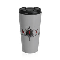 Talyn (Logo Design) - Grey Stainless Steel Travel Mug
