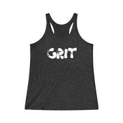 GRIT (White Logo Design) - Women's Tri-Blend Racerback Tank