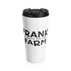Frank At Home On The Farm (Logo Design) - White Stainless Steel Travel Mug