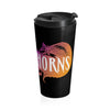 By The Horns (Logo Design) - Black Stainless Steel Travel Mug