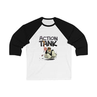 Action Tank - Sledding Design - Unisex 3\4 Sleeve Baseball Tee