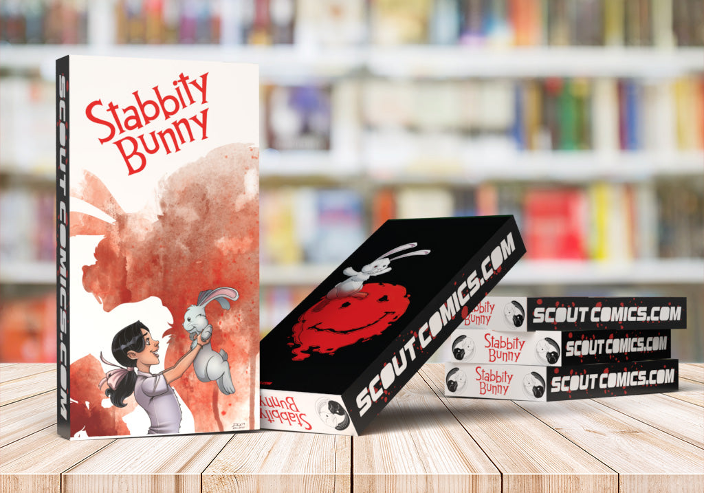 A Cross Between Sesame Street & Nightmare On Elm Street. The STABBITY BUNNY Title Box is now available!