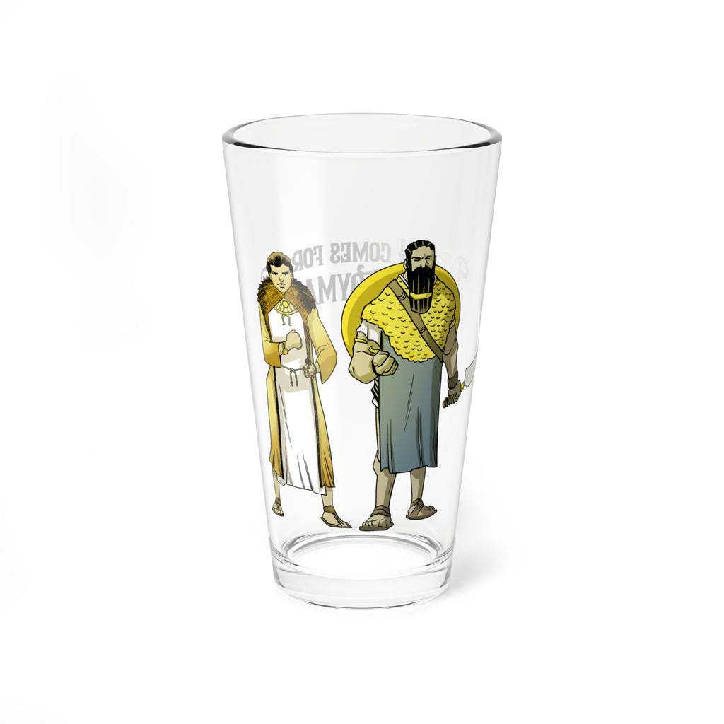 Death Comes for the Toymaker Gilgamesh with Ishtar, goddess of love and war (Akkadian) Pint Glass, 16oz