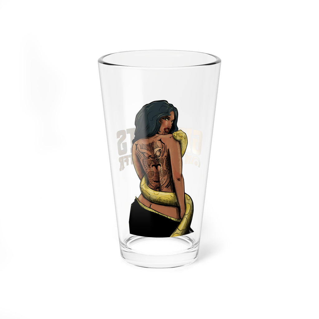 Ghosts on the Water's Pania, pirate-queen, fiery she-devil of the South Seas (art by Alex Cormack) Pint Glass, 16oz