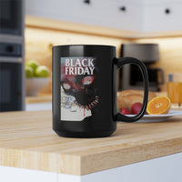 Black Friday Smiling Demon Black Mug, 15oz
