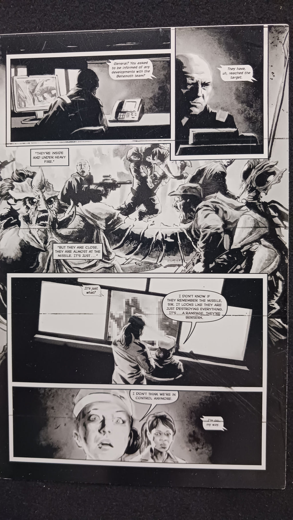 Behemoth #4 - Page 11  - PRESSWORKS - Comic Art - Printer Plate - Black
