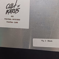 Cult of Ikarus #3 - Page 2 - PRESSWORKS - Comic Art - Printer Plate - Black