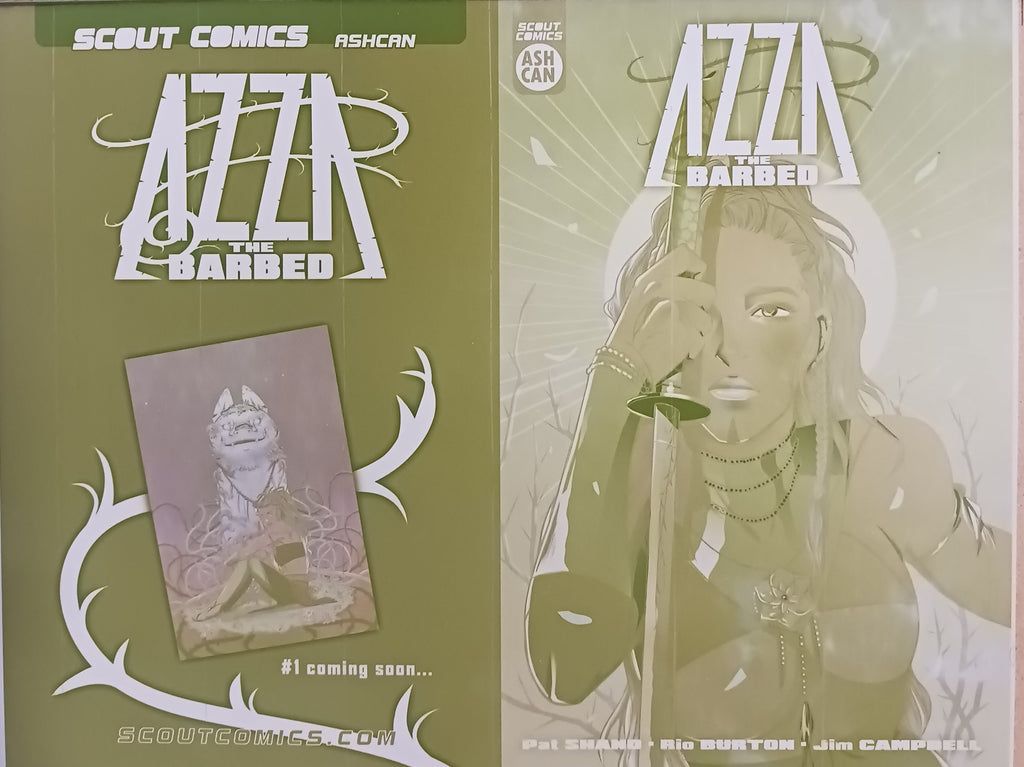 Azza The Barbed - Ashcan Preview - Cover - Yellow - Comic Printer Plate - PRESSWORKS - Rio Burton