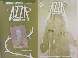 Azza The Barbed - Ashcan Preview - Cover - Yellow - Comic Printer Plate - PRESSWORKS - Rio Burton