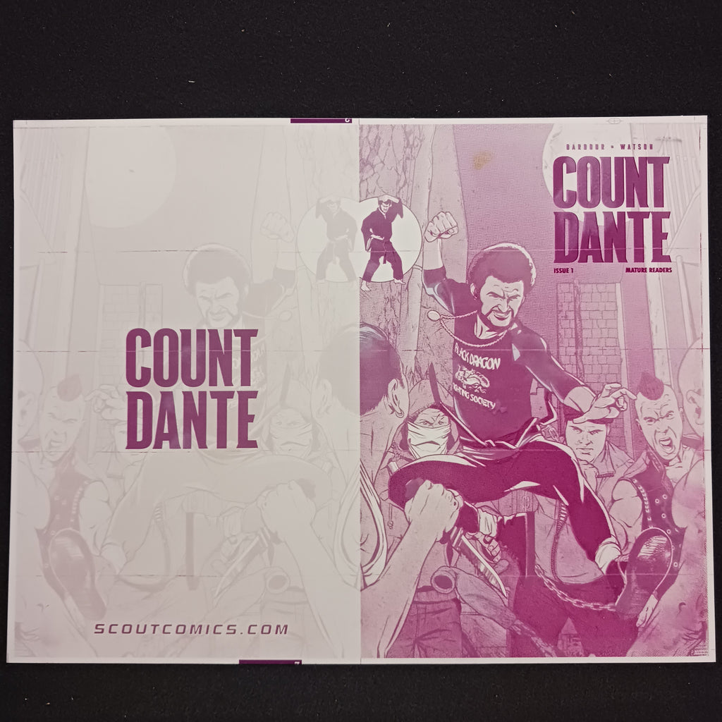 Count Dante #1 -  Webstore Exclusive Framed Cover - Magenta - Printer Plate - PRESSWORKS - Comic Art