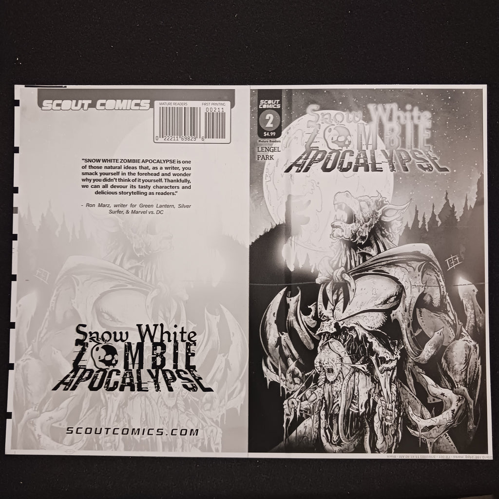 Snow White Zombie Apocalypse #2 -  Cover - Black - Comic Printer Plate - PRESSWORKS
