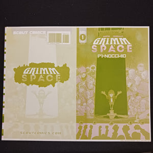 Grimm Space P1-Nocchio #1 -  Framed Cover - Black - Printer Plate - PRESSWORKS - Comic Art