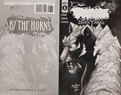 By The Horns: Dark Earth #8 - Cover Plate - Black - Printer Plate - PRESSWORKS - Comic Art - Jason Muhr