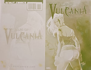 Tales of Vulcania #1 - 1:10 Retailer Incentive - Cover - Yellow - Comic Printer Plate - PRESSWORKS - Erica D’Urso