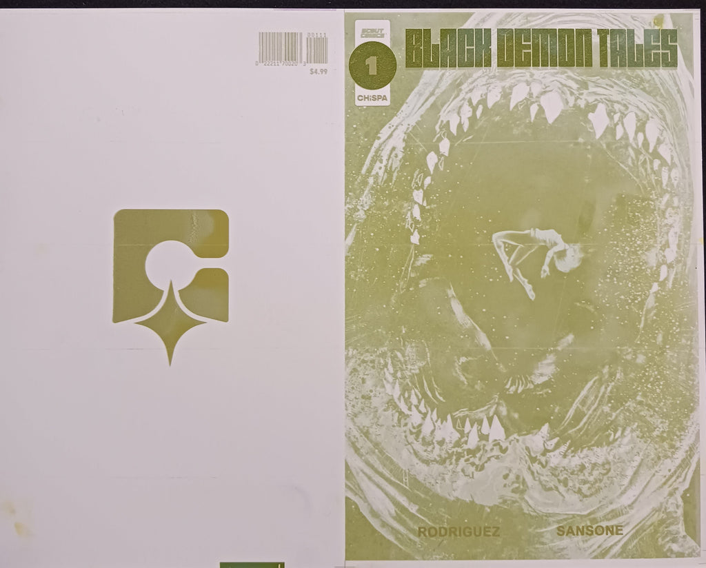 Black Demon Tales #1 - Cover Plate - Yellow - Printer Plate - PRESSWORKS - Comic Art - Joe Bocardo