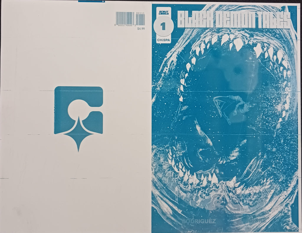 Black Demon Tales #1 - Cover Plate - Cyan - Printer Plate - PRESSWORKS - Comic Art - Joe Bocardo