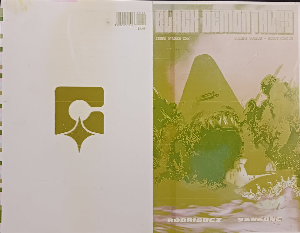 Black Demon Tales #1 - 1:10 Retailer Incentive Cover Plate - Yellow - Printer Plate - PRESSWORKS - Comic Art - Hector Rodriguez