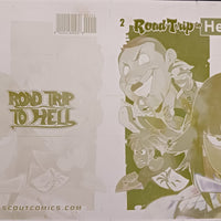 Road Trip To Hell #2 - Cover - Yellow - Comic Printer Plate - PRESSWORKS - Joaquin Pereyra