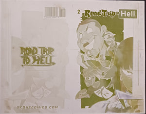 Road Trip To Hell #2 - Cover - Yellow - Comic Printer Plate - PRESSWORKS - Joaquin Pereyra