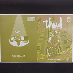 Thud Double Vision Magazine - Framed Cover - Yellow - Printer Plate - PRESSWORKS - Comic Art