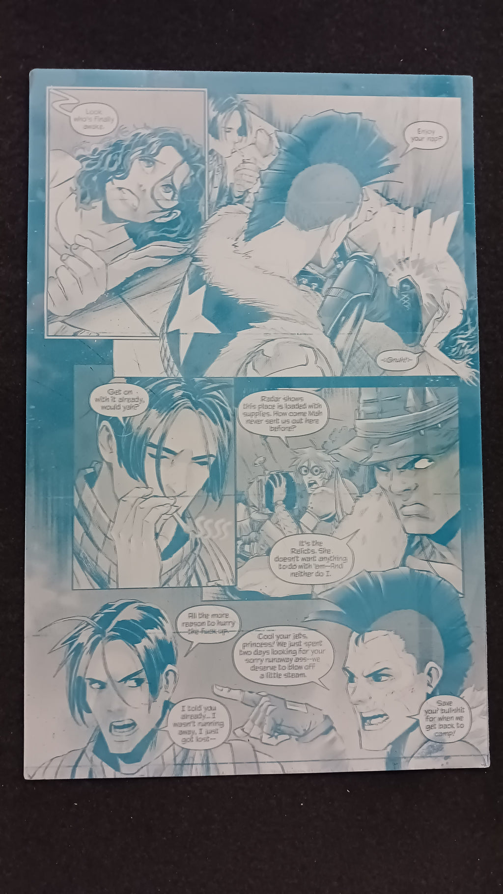 Darkland #3 - Page 2 - PRESSWORKS - Comic Art - Printer Plate - Cyan