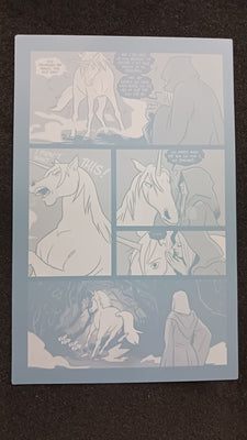 Unicorn Vampire Hunter #1 - Page 30 - PRESSWORKS - Comic Art -  Printer Plate - Black