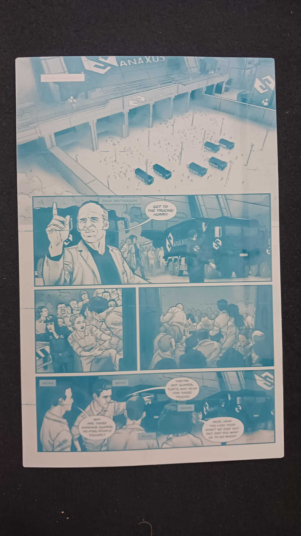 Category Zero Conflict #3 - Page 8 Warhol Set - PRESSWORKS - Comic Art - Printer Plate - K,C,M,Y