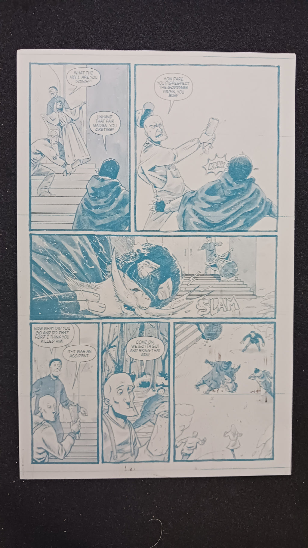 The Life and Death of the Brave Captain Suave #5 - Page 21 - Cyan - Comic Printer Plate - PRESSWORKS