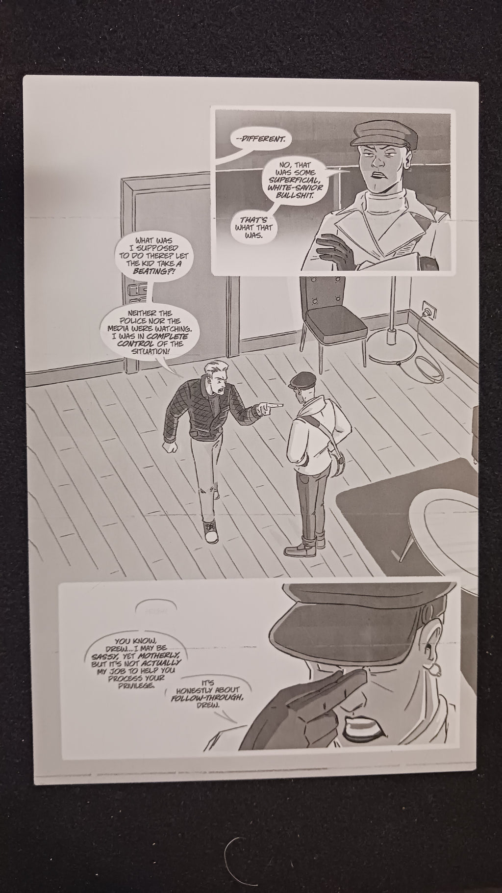 Death Drop Drag Assassin #1 - Page 16 - PRESSWORKS - Comic Art - Printer Plate - Black