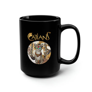 Catians The Great Cat (Bast) Black Mug, 15oz