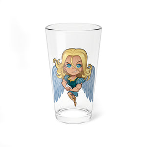 Road Trip to Hell Michael the Archangel (art by Zoe Stanley; logo by Jacob Bascle) Pint Glass, 16oz