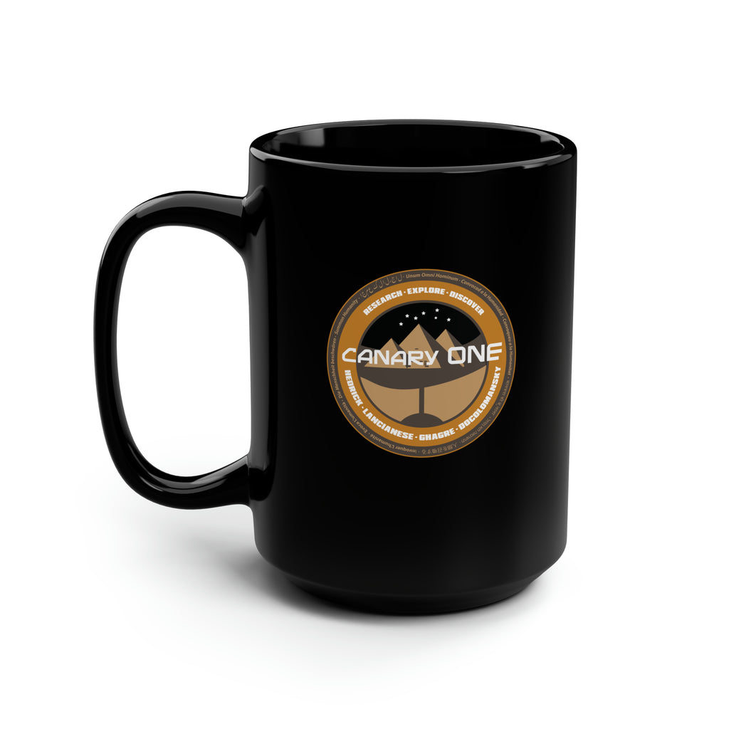 Quicksand "Canary One" Black Mug, 15oz