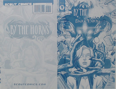 By the Horns: Dark Earth #9 - Cover - Cyan - Comic Printer Plate - PRESSWORKS