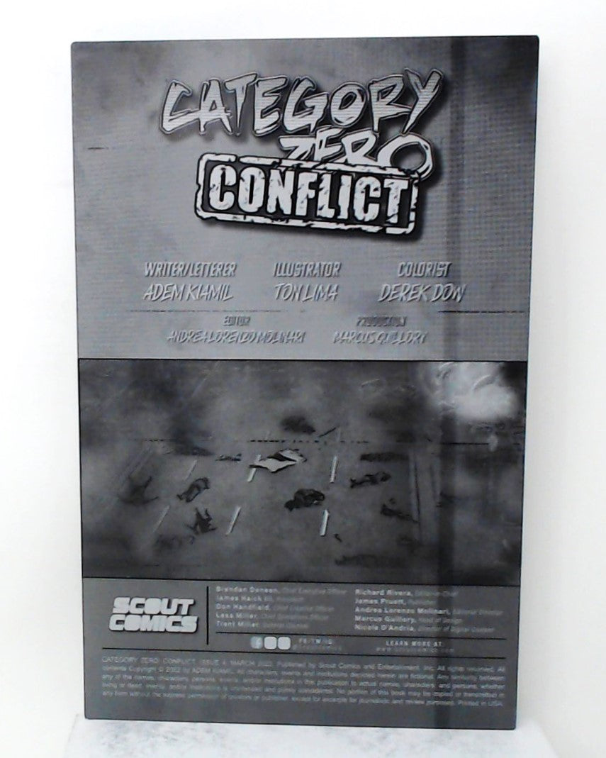 Category Zero Conflict #4 - Inside Front Cover - Black - Comic Printer Plate - PRESSWORKS