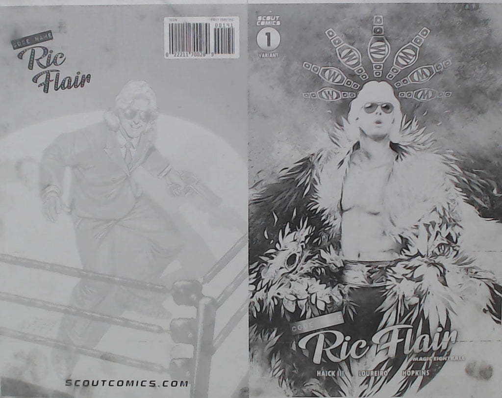 Codename Ric Flair: Magic Eightball #1 - 1:25 Retailer Incentive - Cover - Black - Comic Printer Plate - PRESSWORKS