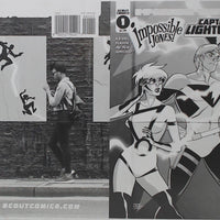 Impossible Team up: Impossible Jones and Captain Lightning -  Cover - Black - Comic Printer Plate - PRESSWORKS