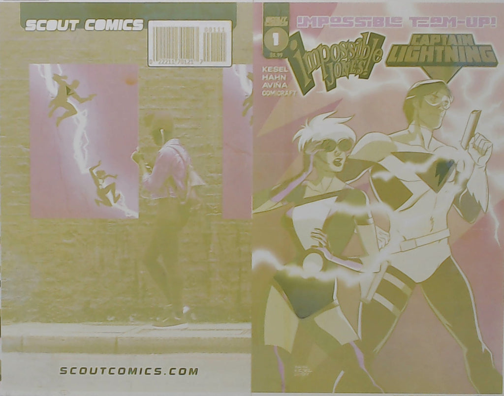 Impossible Team up: Impossible Jones and Captain Lightning -  Cover - Yellow - Comic Printer Plate - PRESSWORKS