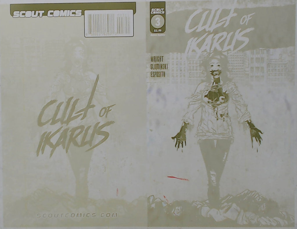 Cult of Ikarus #3 - Cover - Yellow - Comic Printer Plate - PRESSWORKS -Karl Slominiski