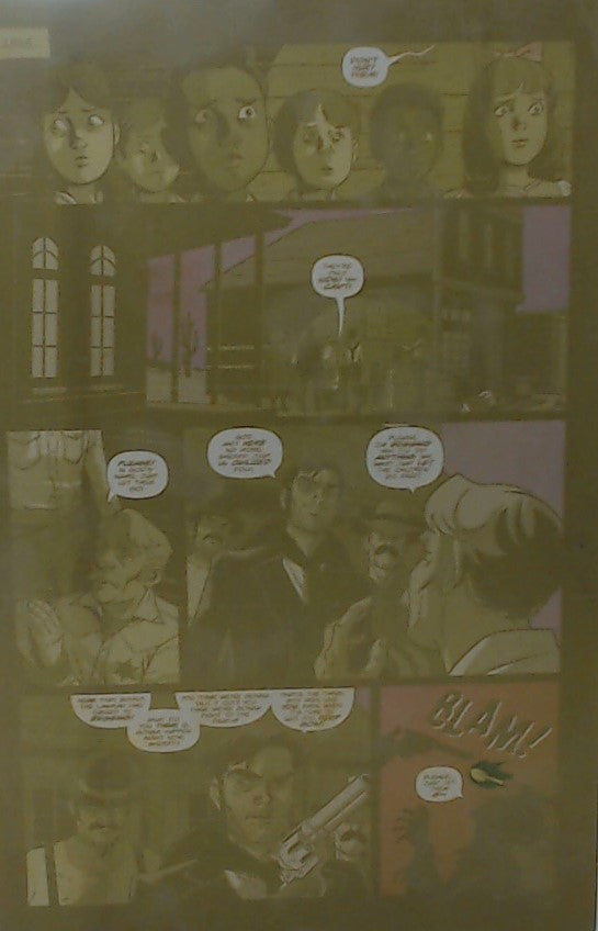 Midnight Western Theatre: Witch Trials #1 - Page 3 - Yellow - Splash - Comic Printer Plate - PRESSWORKS