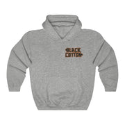 Black Cotton (Logo Design) - Heavy Blend™ Hooded Sweatshirt