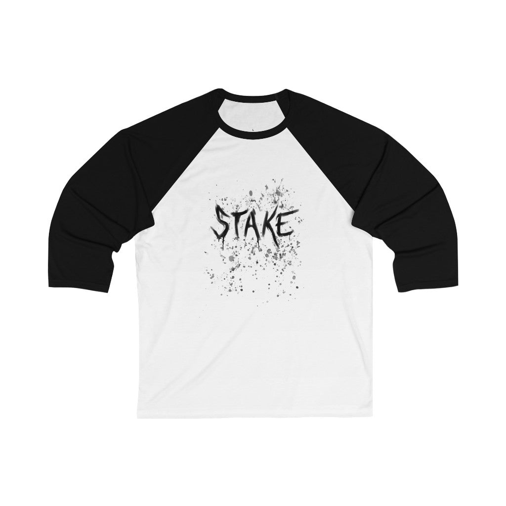 Stake - Blood Splatter Design -  Unisex 3\4 Sleeve Baseball Tee