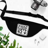 Code 45 (Black Logo Design) - Black Fanny Pack