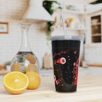 Ghost Planet - Wrap Around Logo - Plastic Tumbler with Straw