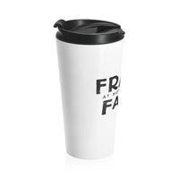 Frank At Home On The Farm (Logo Design) - White Stainless Steel Travel Mug