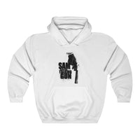 Sam and His Talking Gun (Logo Design) - Heavy Blend™ Hooded Sweatshirt