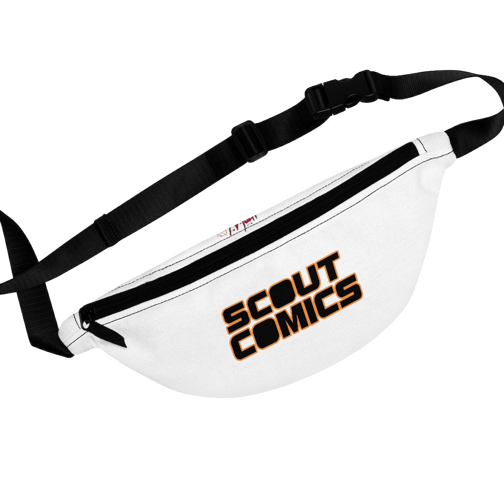 Scout Comics (Black Logo Design) - White Fanny Pack