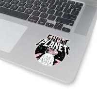 Ghost Planet - White Logo - Kiss-Cut Stickers