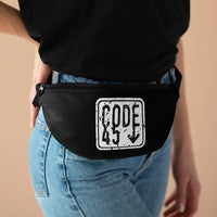 Code 45 (Black Logo Design) - Black Fanny Pack