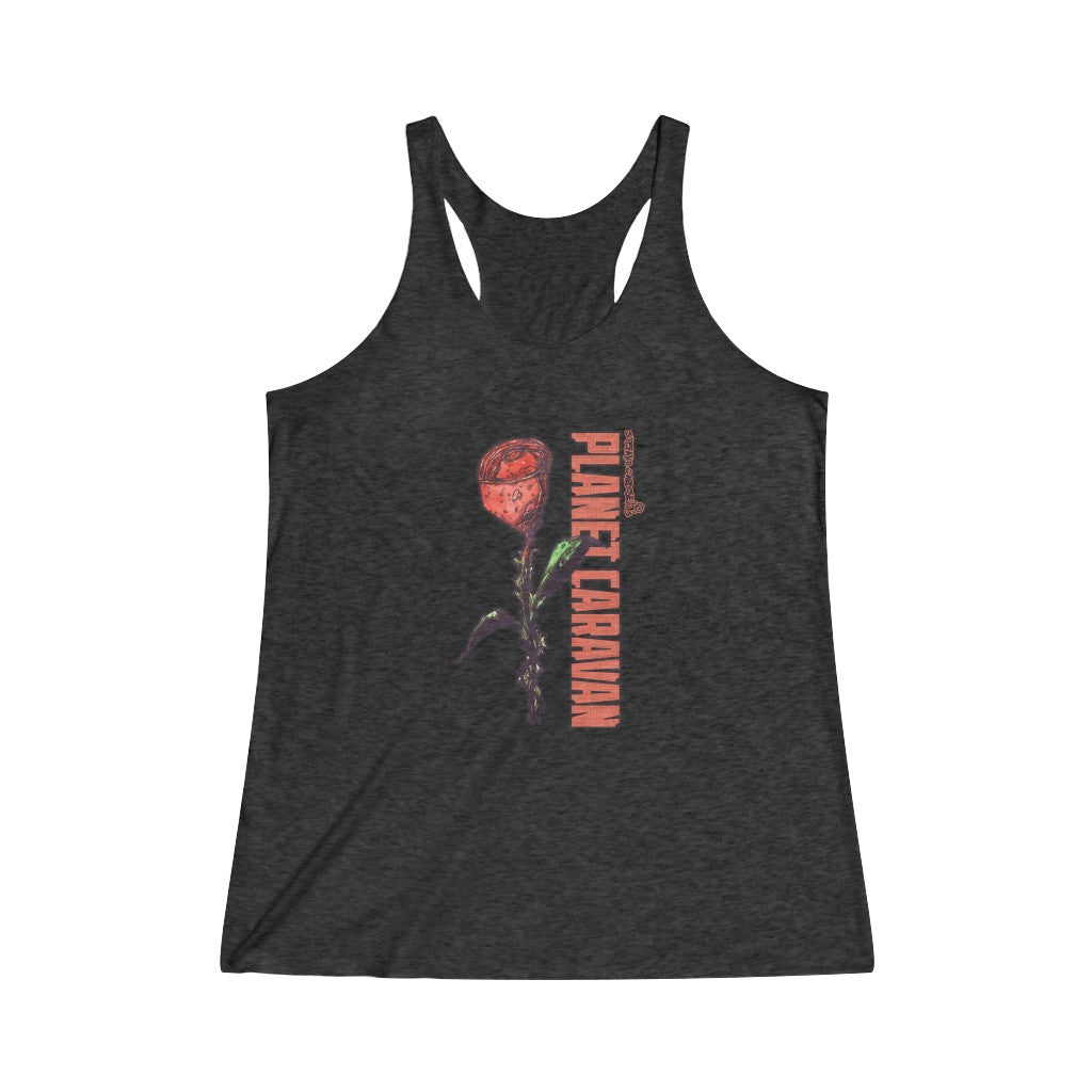 Planet Caravan (Rose Design) - Women's Tri-Blend Racerback Tank